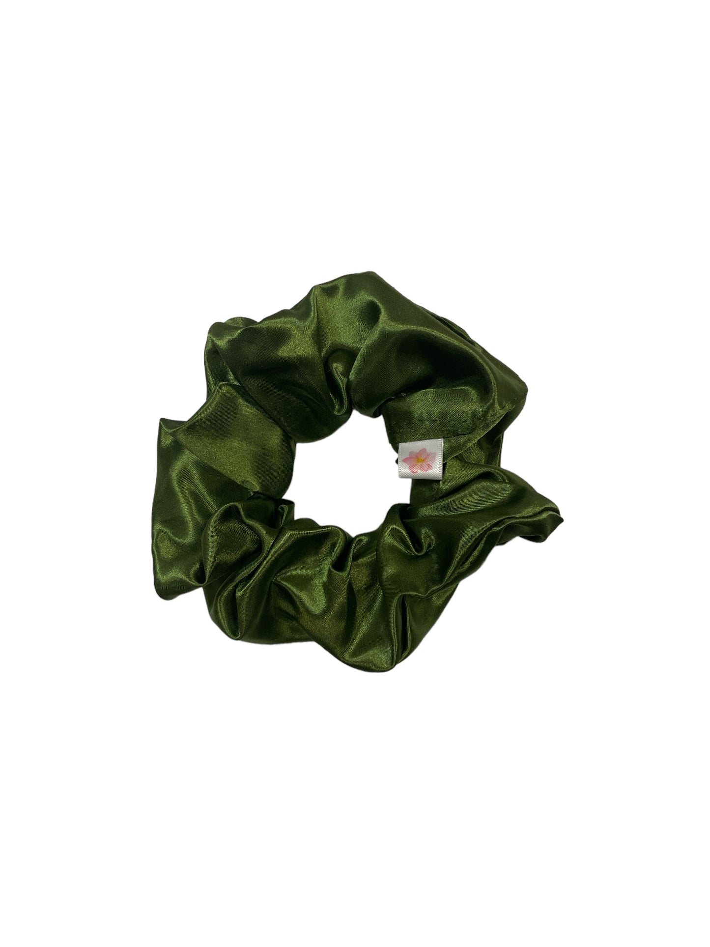 X-Large Olive Satin Hair Scrunchie I The Enchanted Magnolia