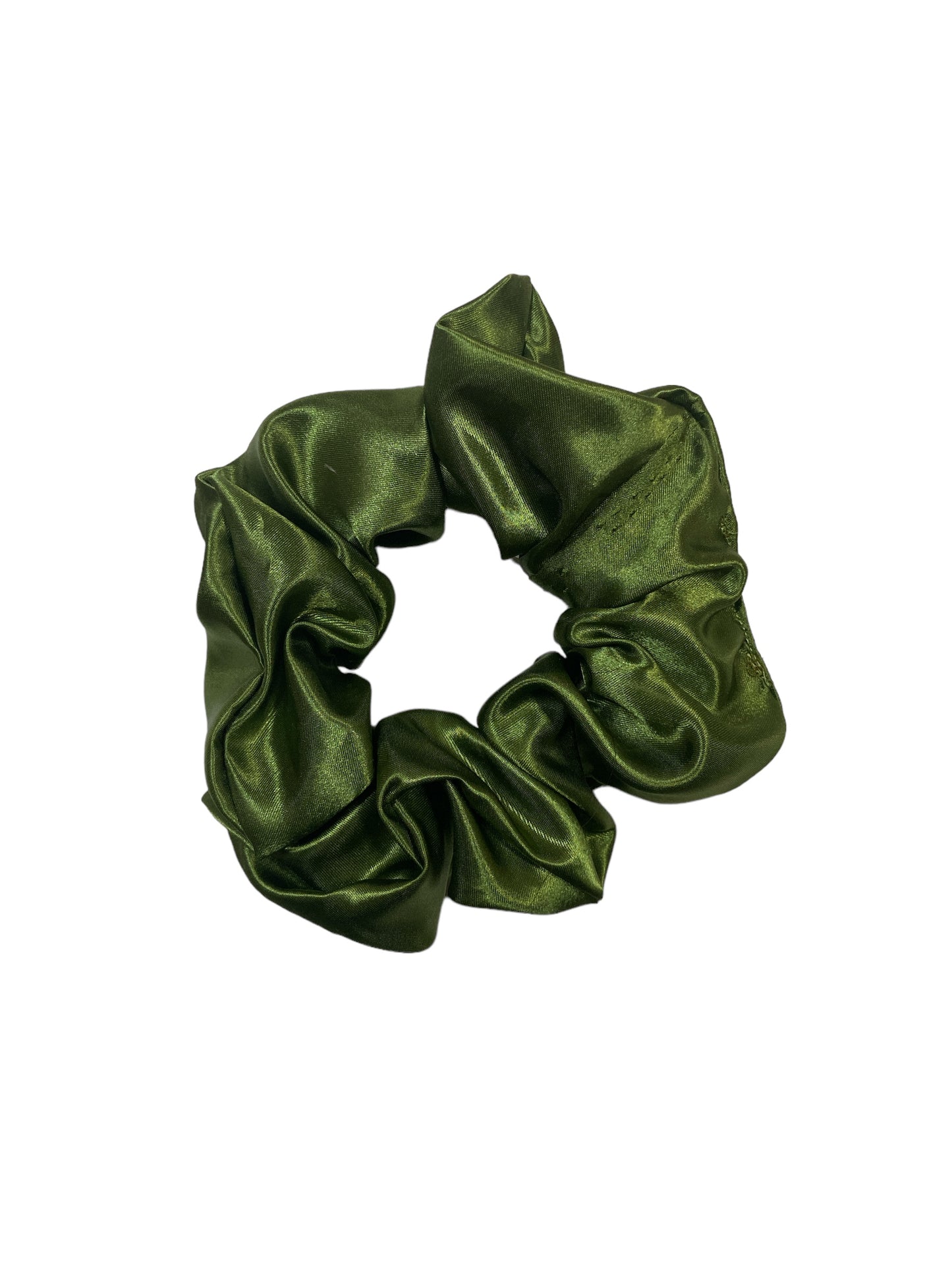 X-Large Olive Satin Hair Scrunchie I The Enchanted Magnolia