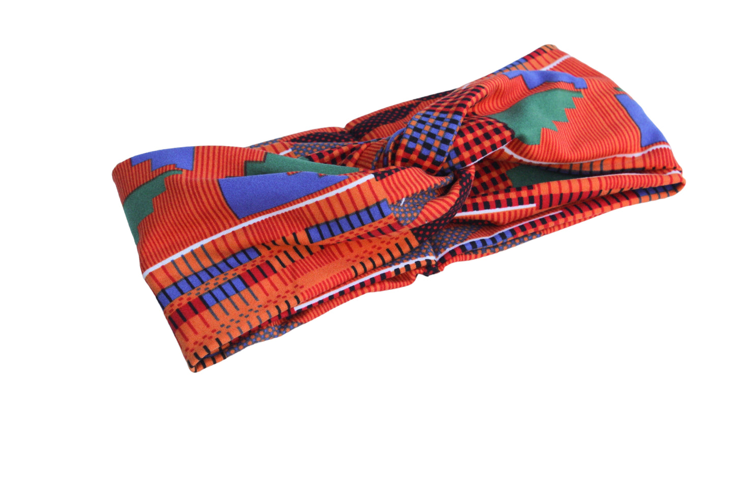 African Kente Print Twist Knot Headband 3-4