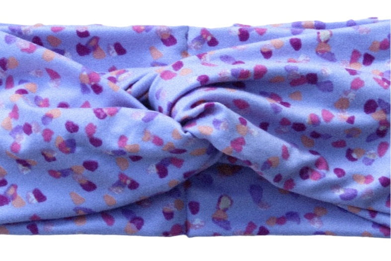 Lavender Sprinkled Twisted Turban Headband -