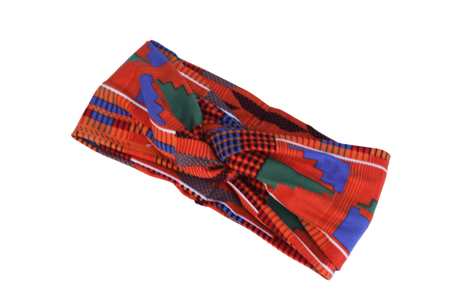 African Kente Print Twist Knot Headband 3-4