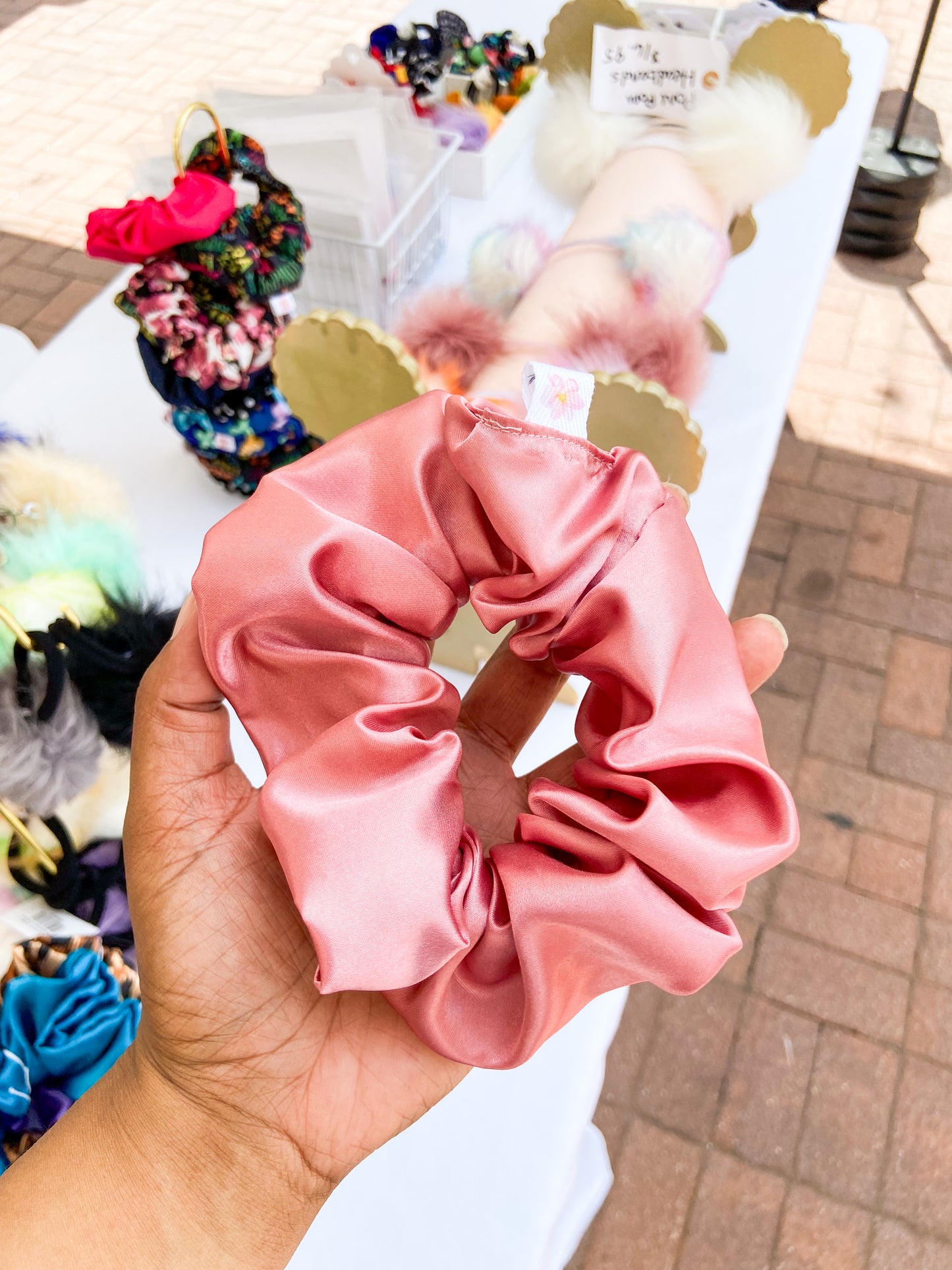 X-Large Dusty Rose Satin Hair Scrunchie I The Enchanted Magnolia