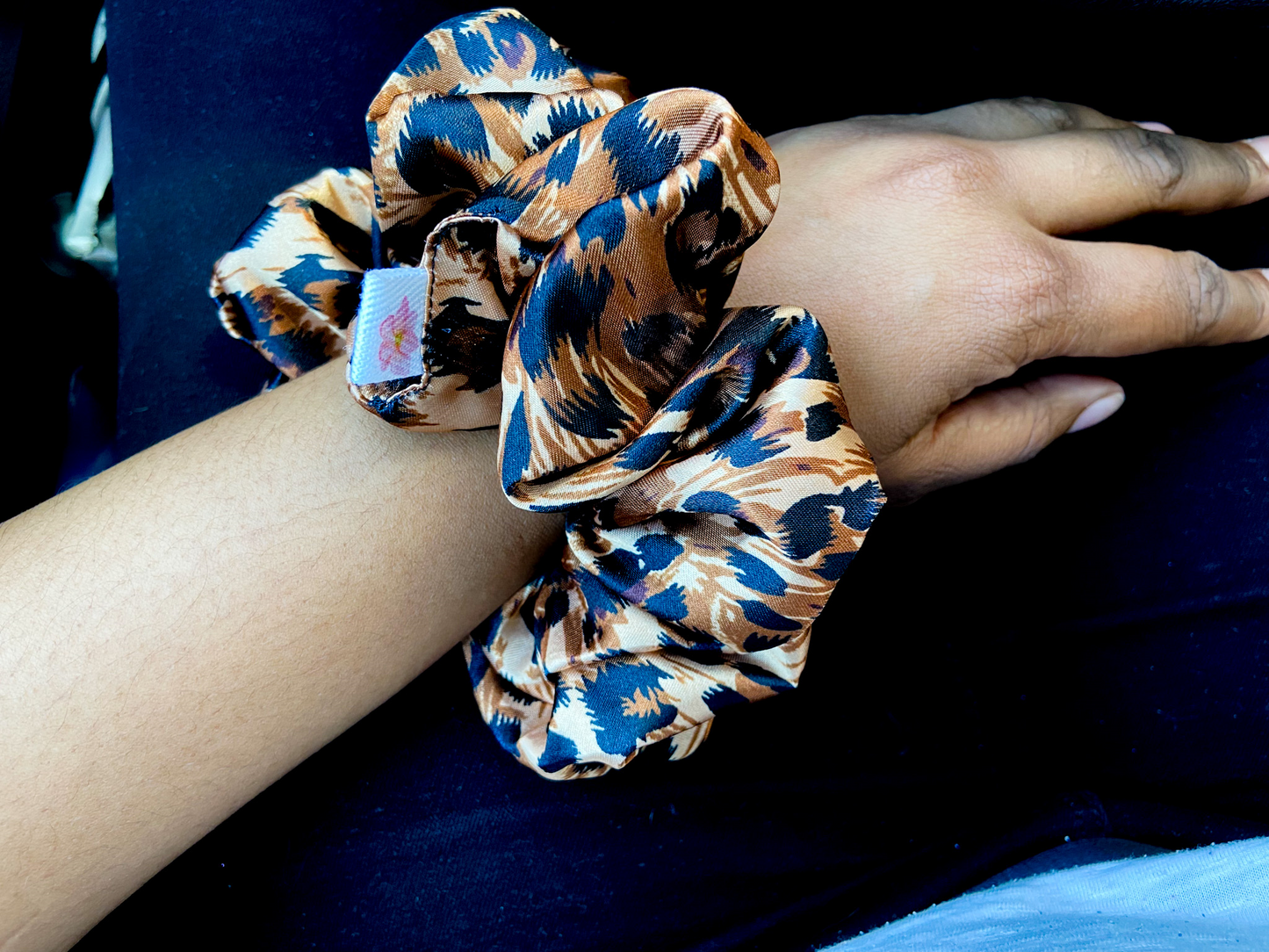 X-Large Satin Hair Scrunchie - Big Cheetah - The Enchanted Magnolia