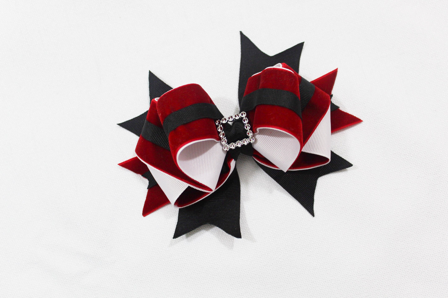 Christmas Santa Layered Hair Bow I The Enchanted Magnolia