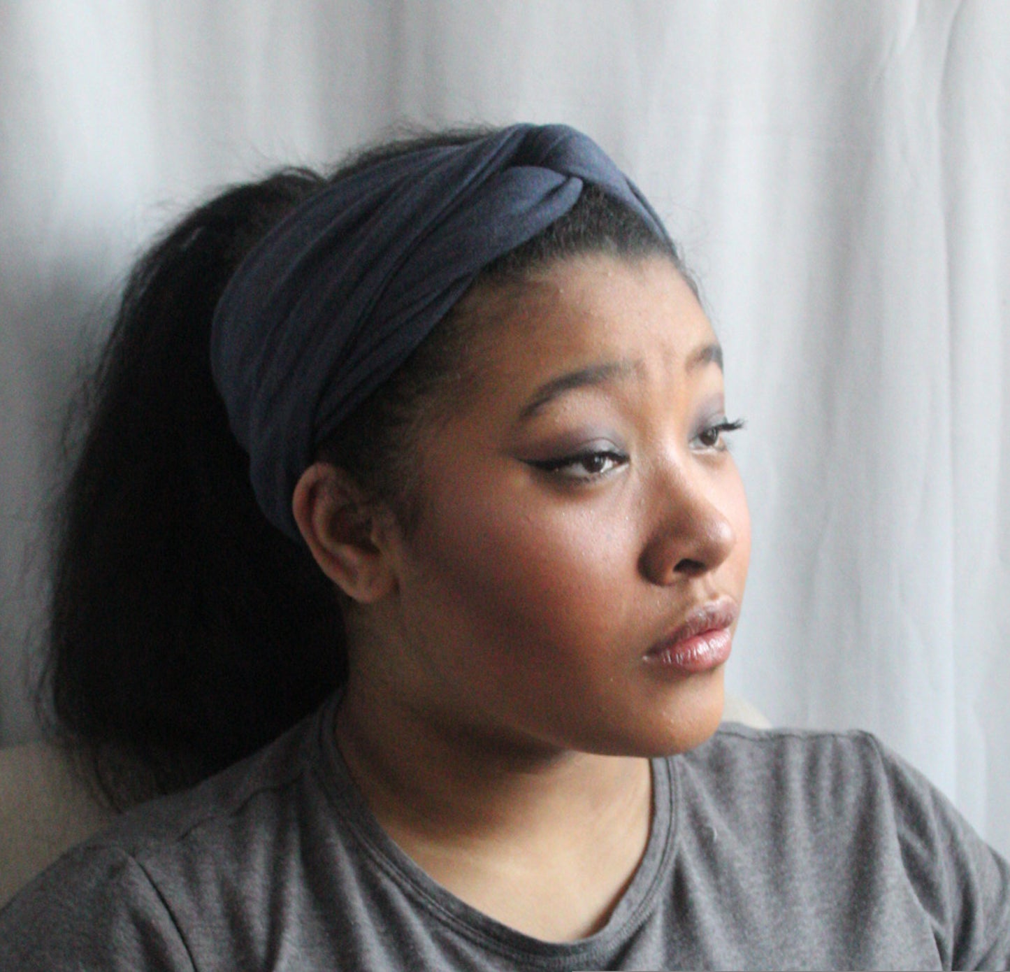 Dark Denim Twist Knot Headband I The Enchanted Magnolia