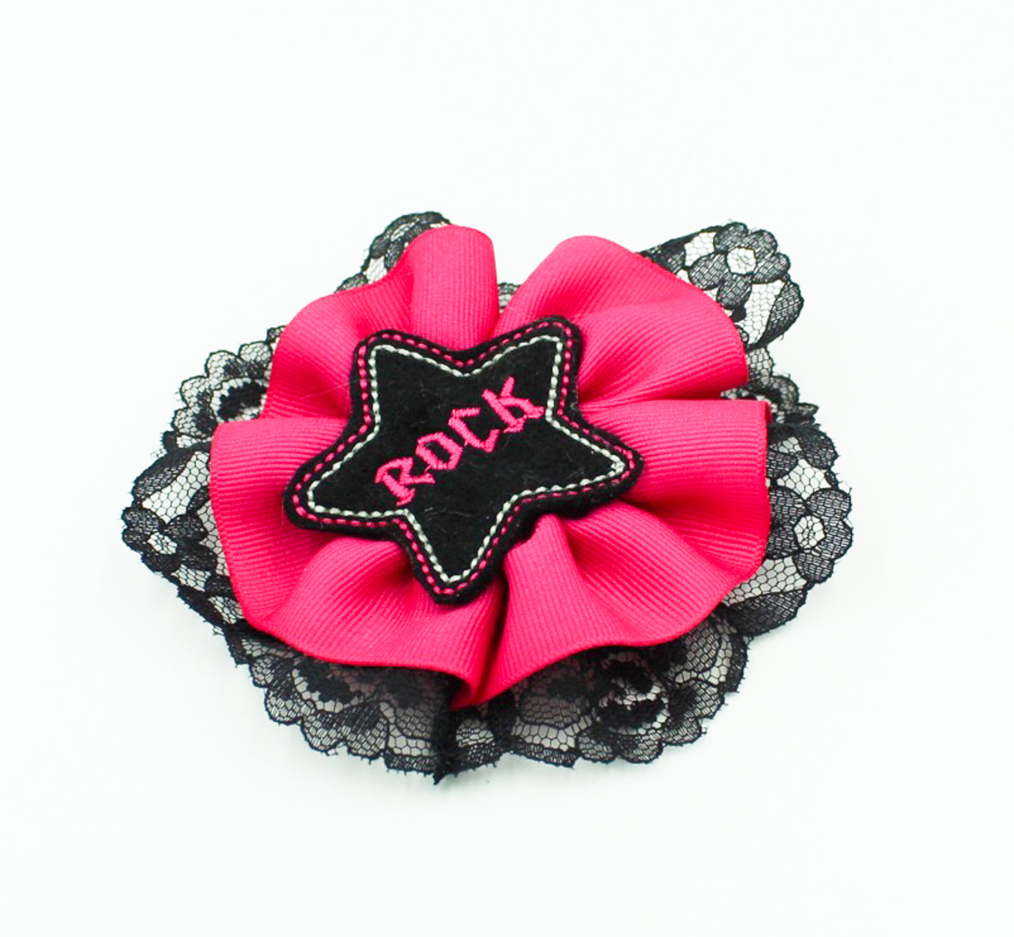 Black Lace Rock Star Hair Bow I The Enchanted Magnolia