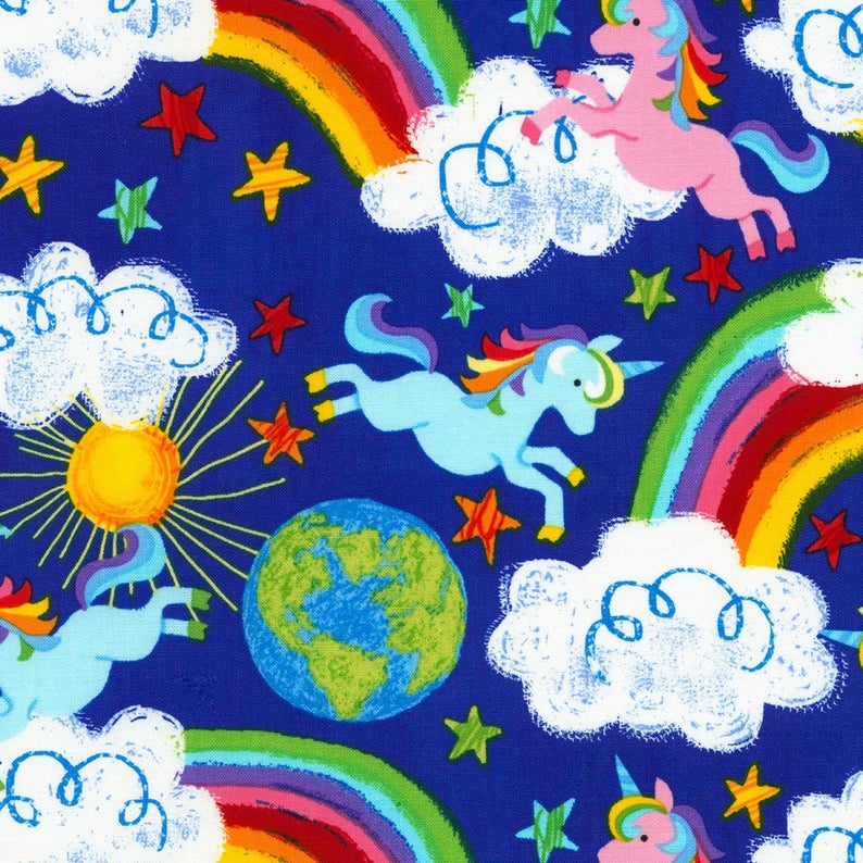 Colorful Unicorn and Rainbow Top Knot Headband I The Enchanted Magnolia