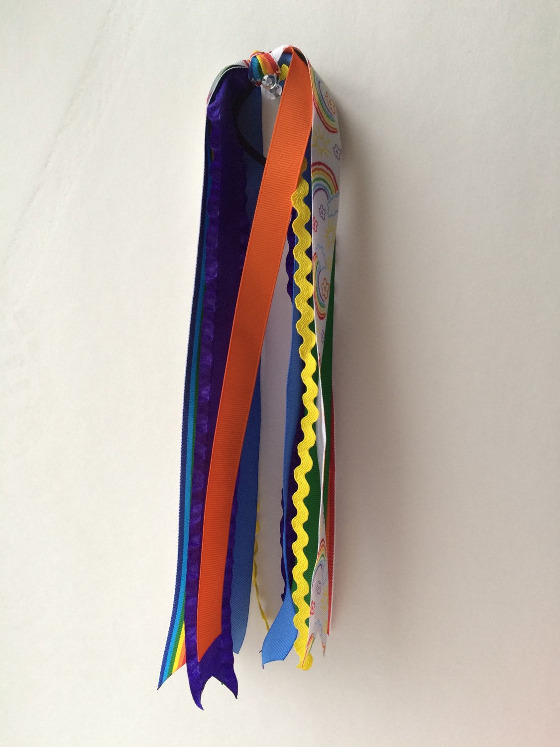 Girls Rainbow Hair Ponytail Ribbon Streamers I The Enchanted Magnolia