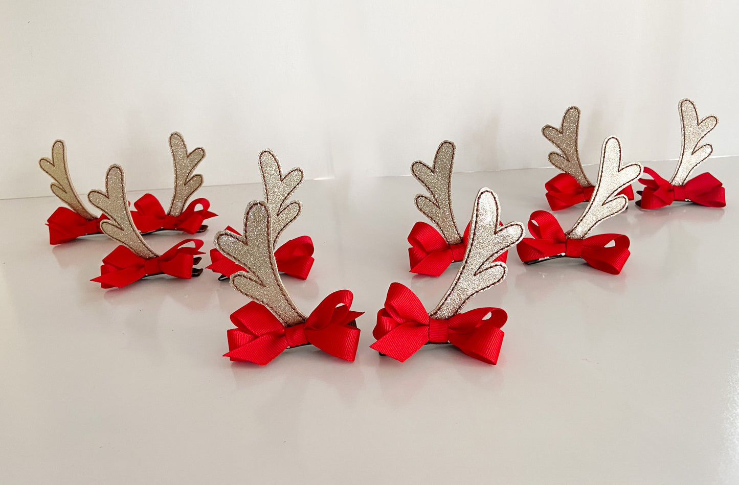 Glitter Vinyl Reindeer Antler Hair Clips I The Enchanted Magnolia