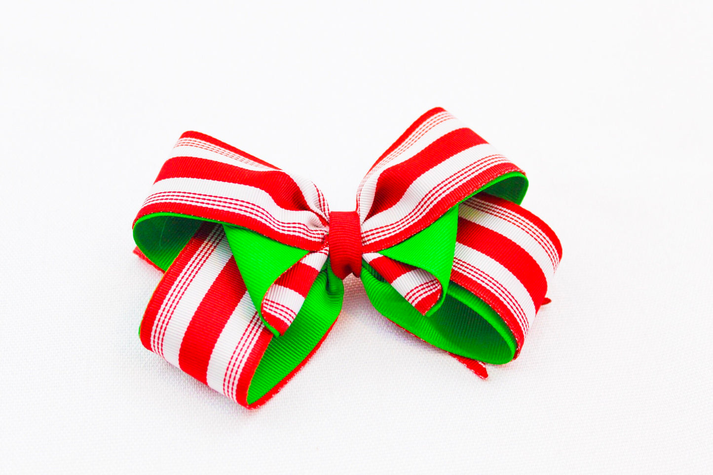 Red and White Stripe Christmas Hair Accessory I The Enchanted Magnolia
