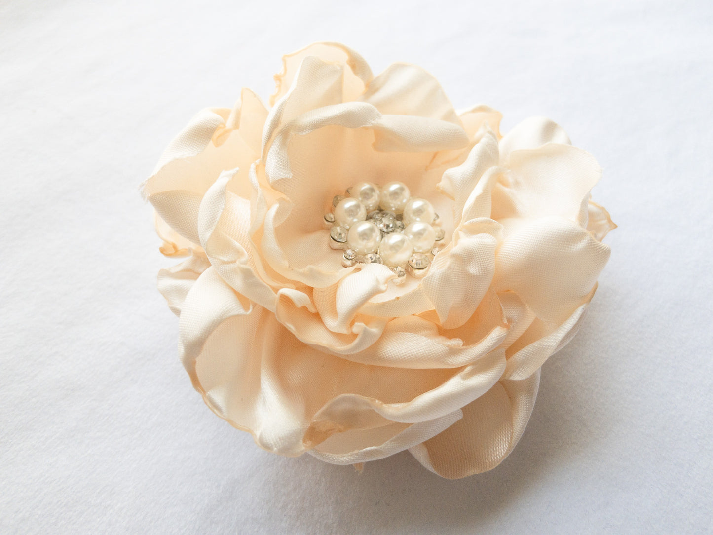Women’s Ivory Singed Satin Flower I The Enchanted Magnolia