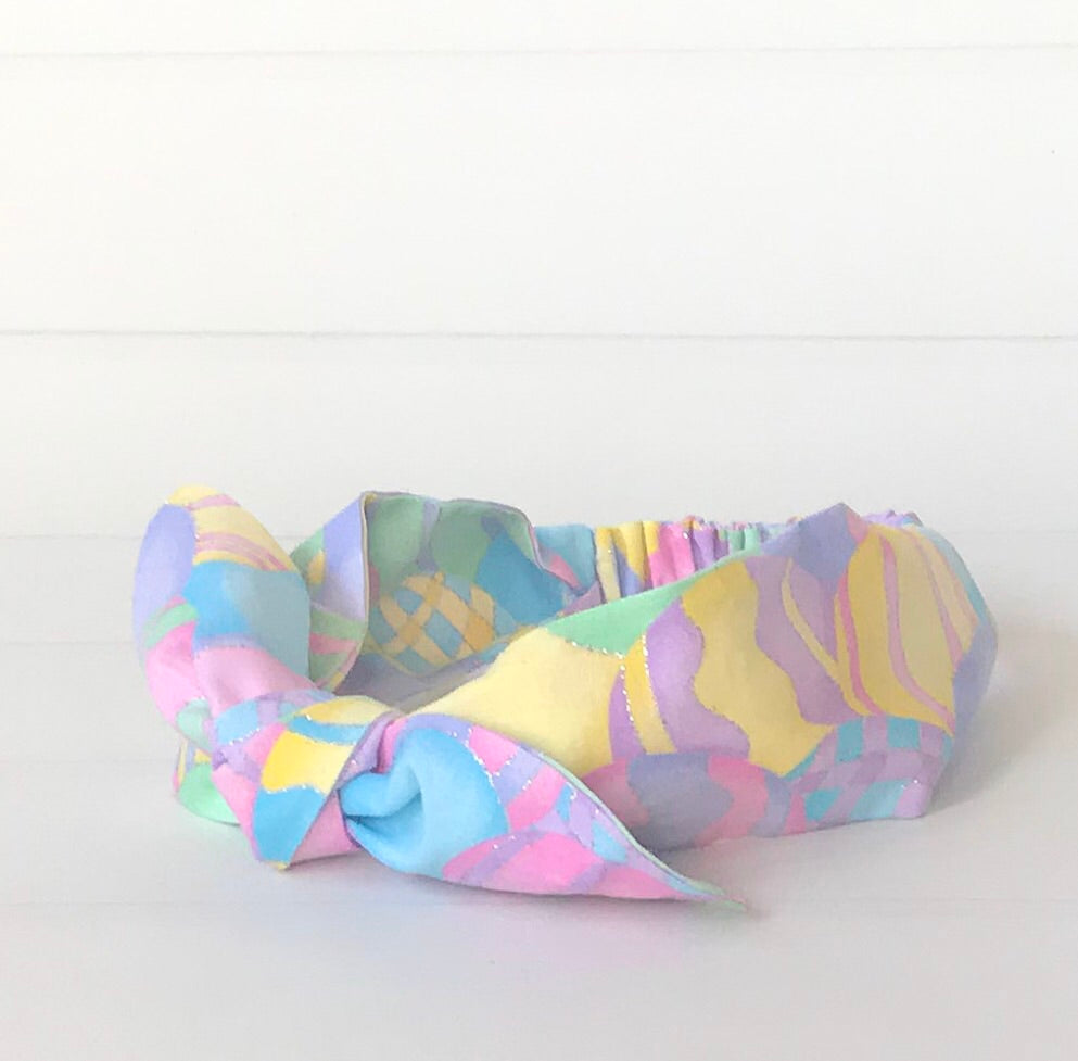Girls Easter Egg Printed Top Knot Headband I The Enchanted Magnolia