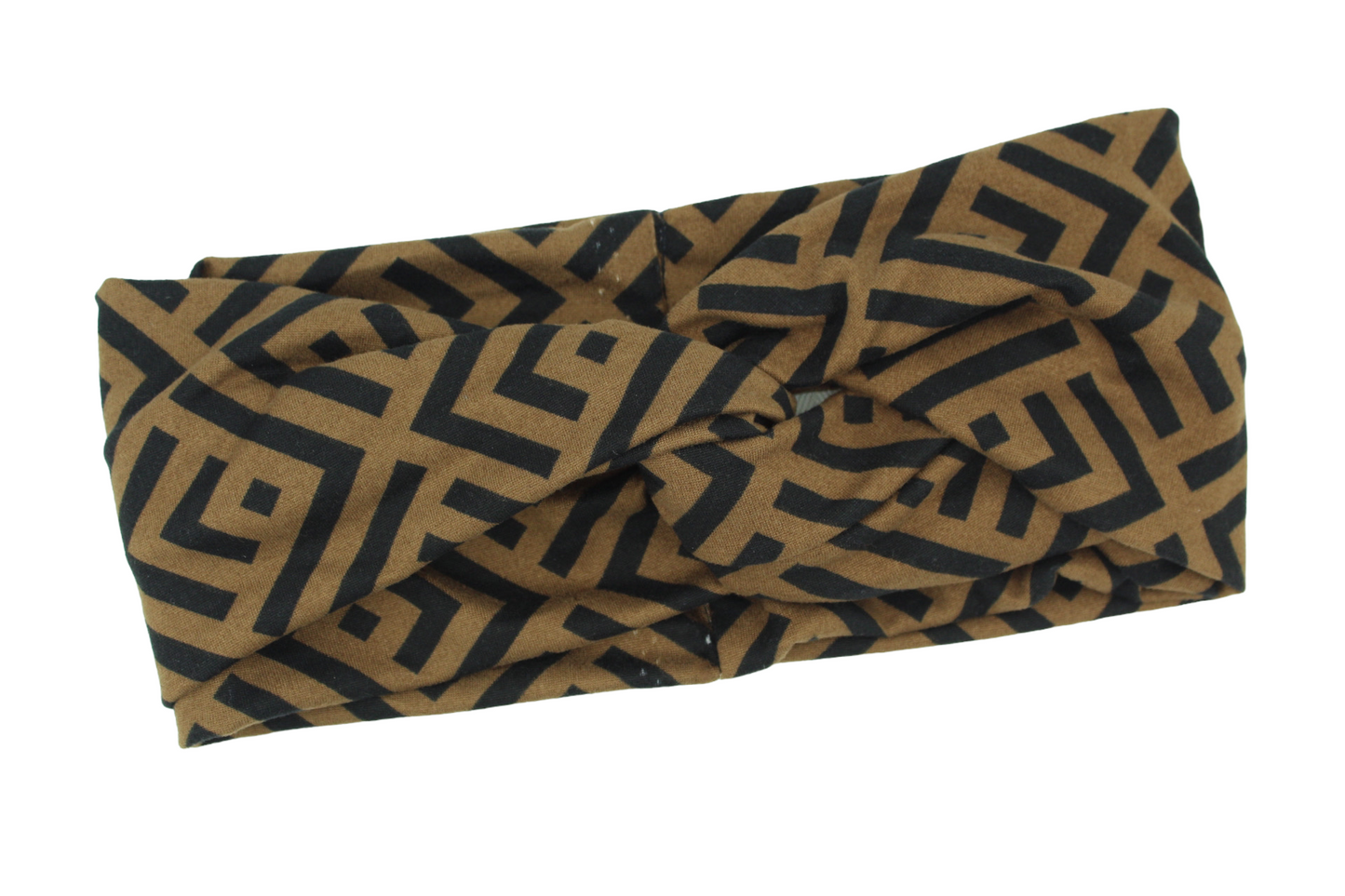 Brown and Black Geometrical Twist Knot Headband I The Enchanted Magnolia