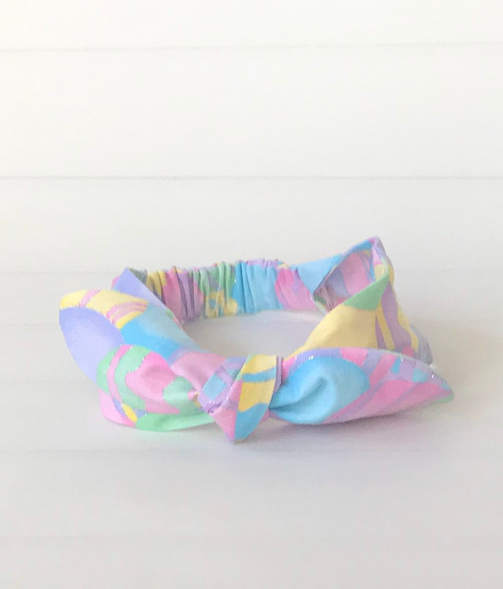 Girls Easter Egg Printed Top Knot Headband I The Enchanted Magnolia