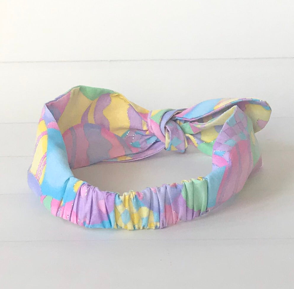 Girls Easter Egg Printed Top Knot Headband I The Enchanted Magnolia