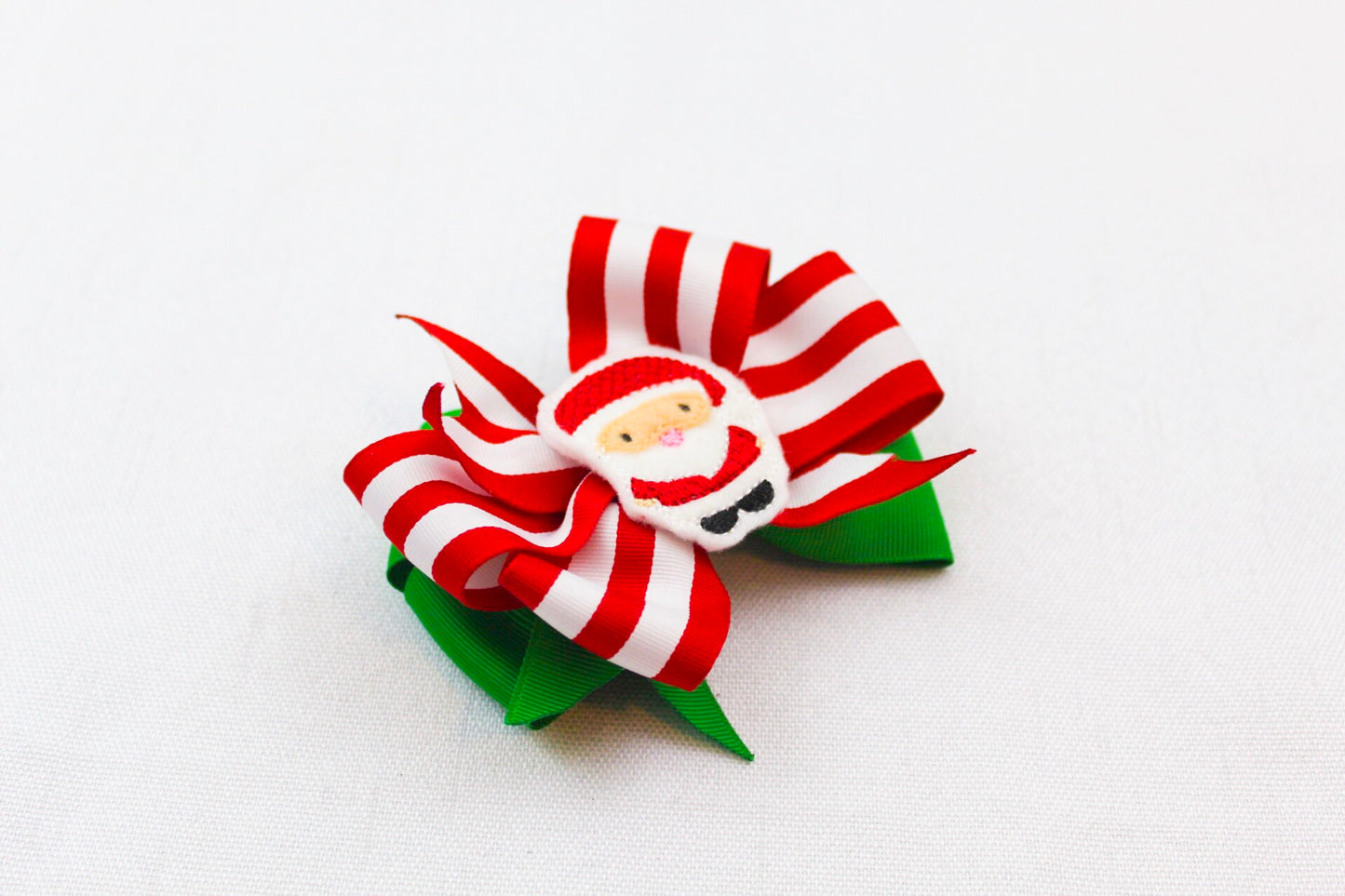 Santa Christmas Hair Bow I The Enchanted Magnolia