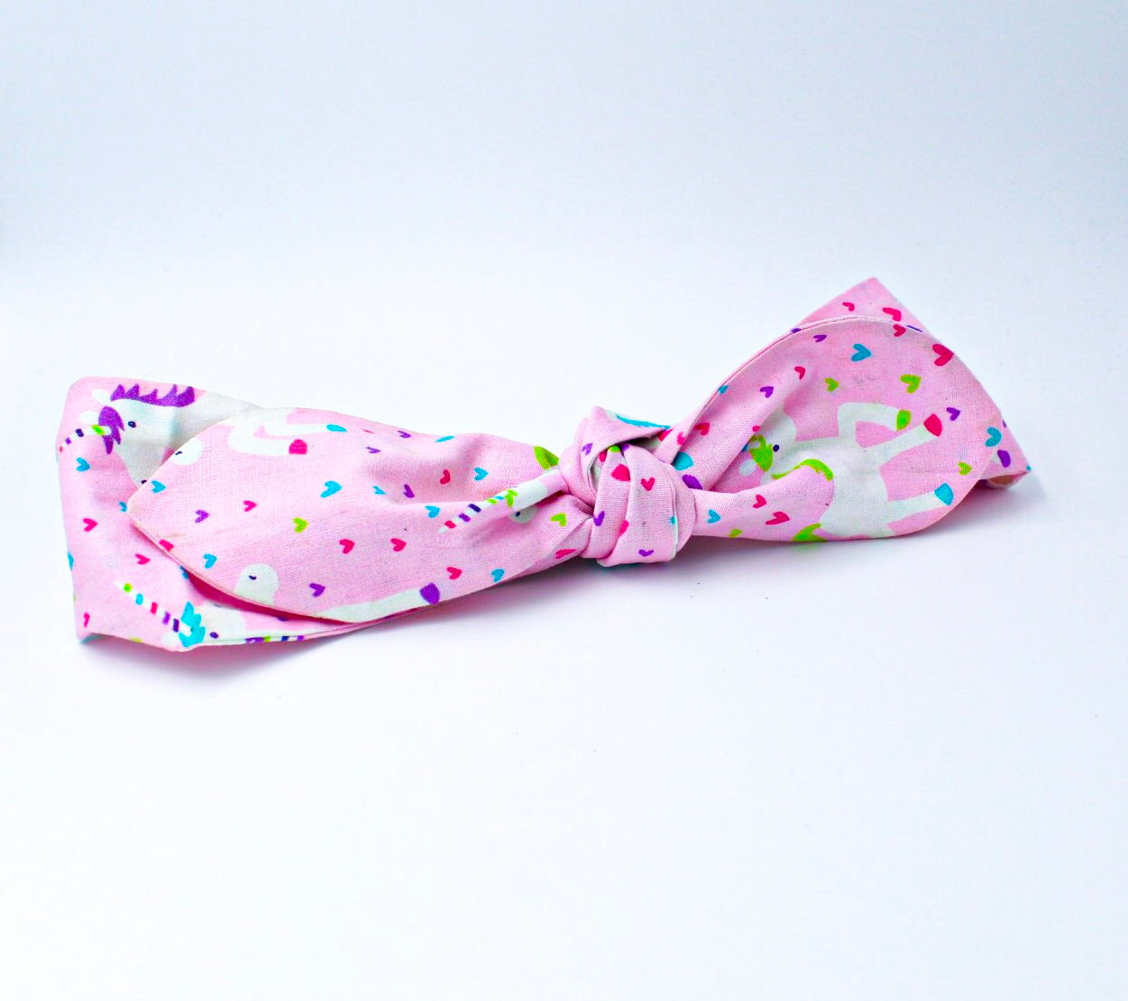 Unicorn and Hearts Top Knot Headband-3