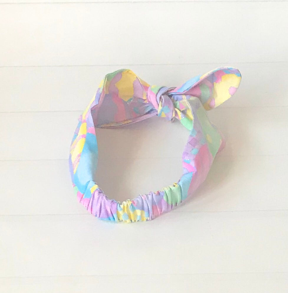 Girls Easter Egg Printed Top Knot Headband I The Enchanted Magnolia
