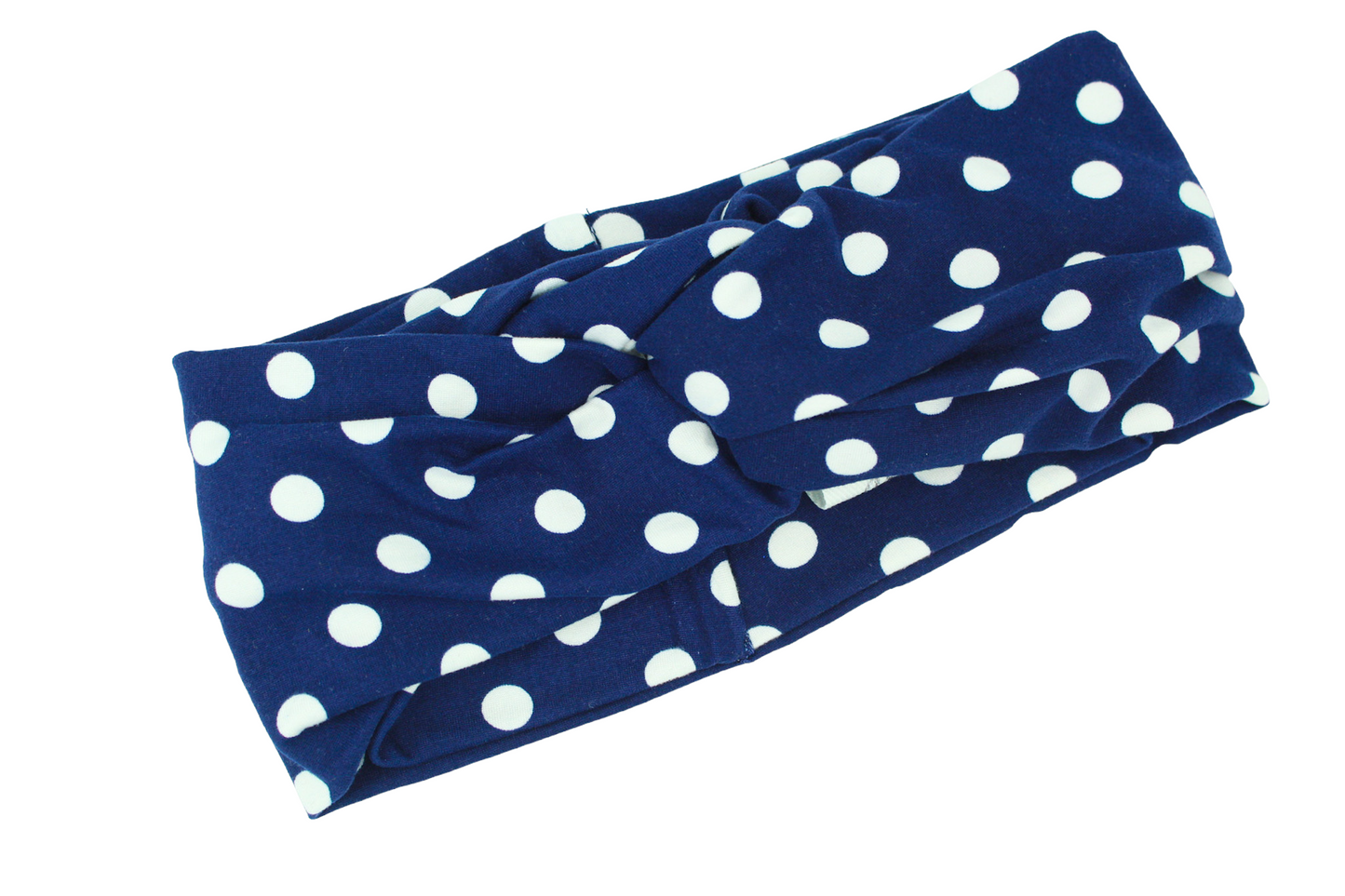 Navy White Polka Dot Twist Knot Headband I The Enchanted Magnolia
