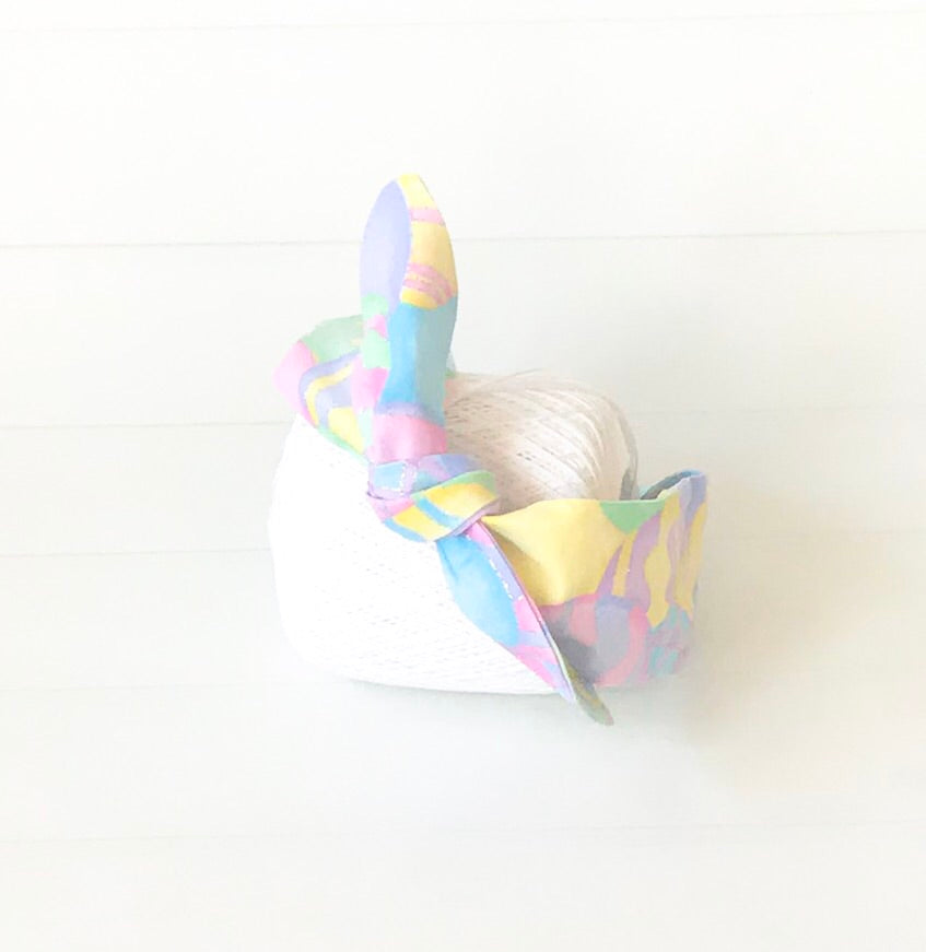 Girls Easter Egg Printed Top Knot Headband I The Enchanted Magnolia