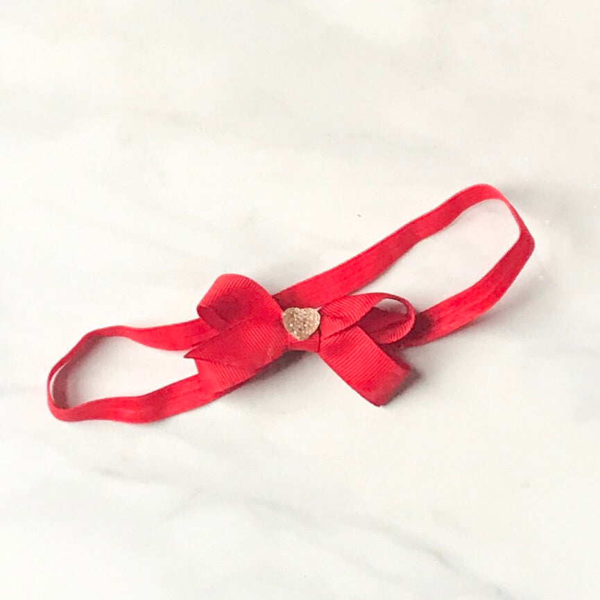Baby Girl Red Hair Bow Headband I The Enchanted Magnolia