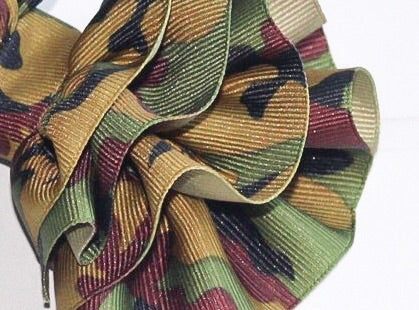 Camo Wavy Hair Bow I The Enchanted Magnolia
