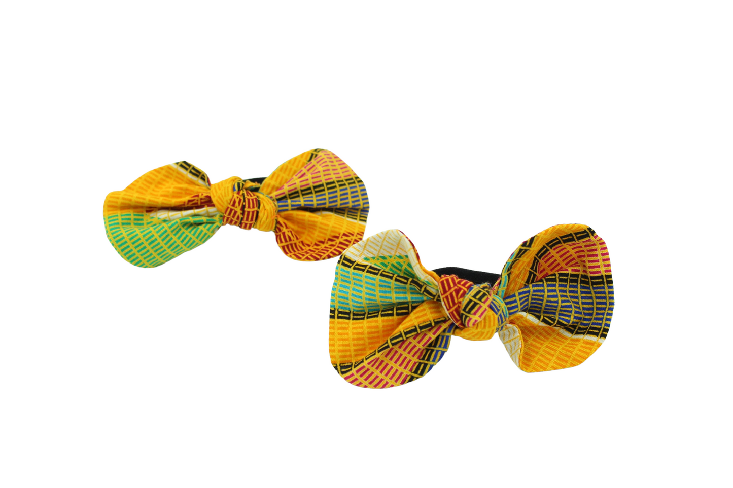Ankara Orange Multi Color Top Knot Ponytail Hair Bows I The Enchanted Magnolia