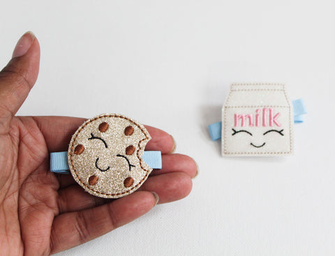 Milk and Cookie Hair Barrette Clips I The Enchanted Magnolia