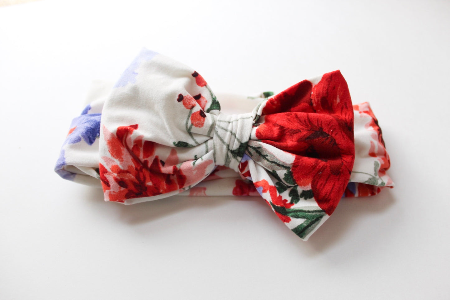 Floral Hair Bow Fabric Headband I The Enchanted Magnolia