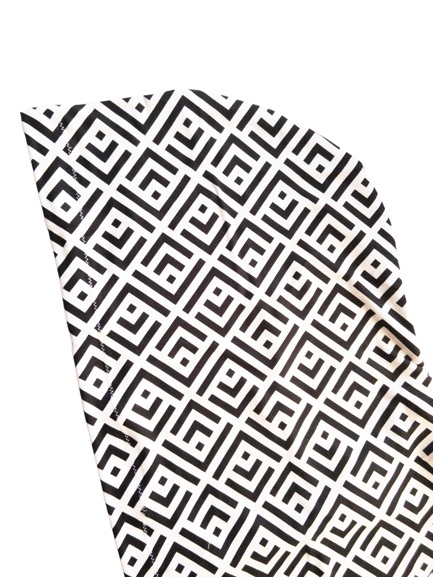 White and Black Geometric Print Knit Headwrap