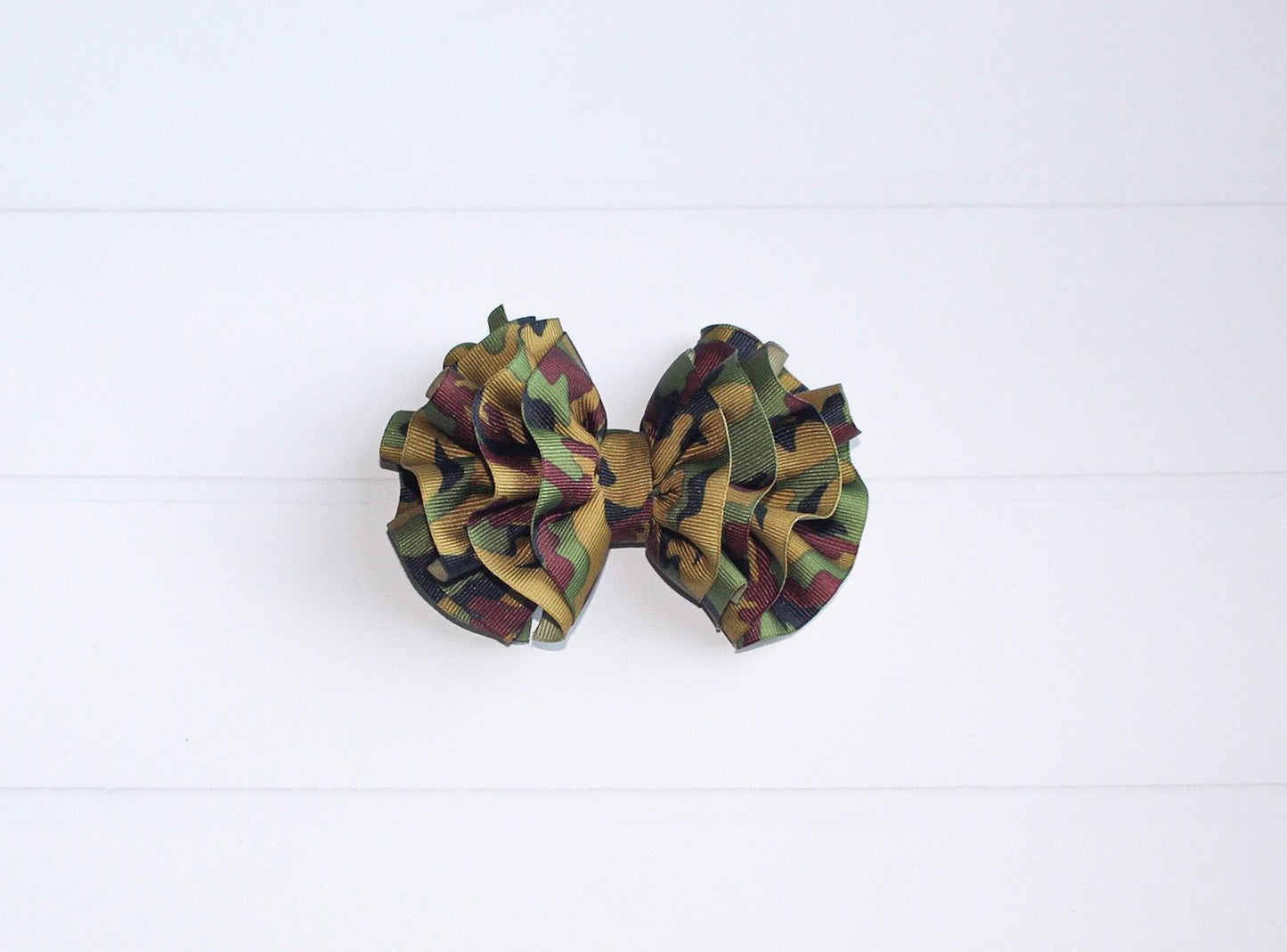 Camo Wavy Hair Bow I The Enchanted Magnolia