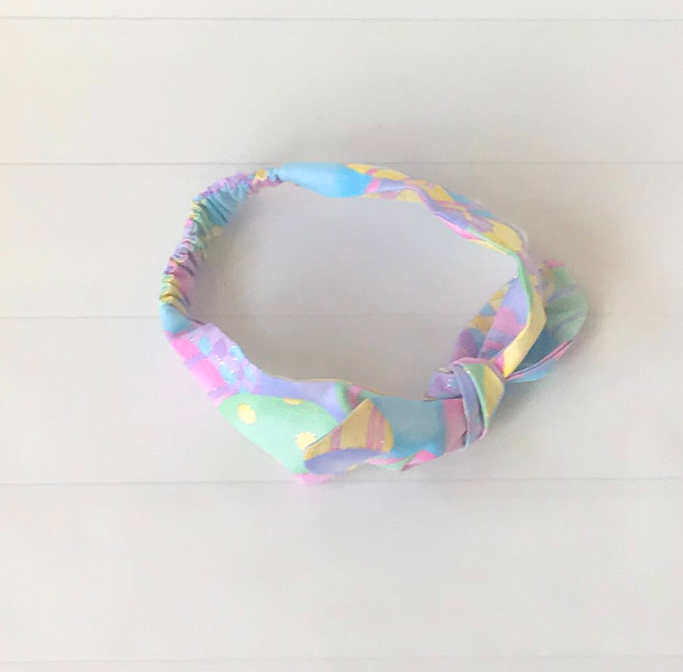 Girls Easter Egg Printed Top Knot Headband I The Enchanted Magnolia