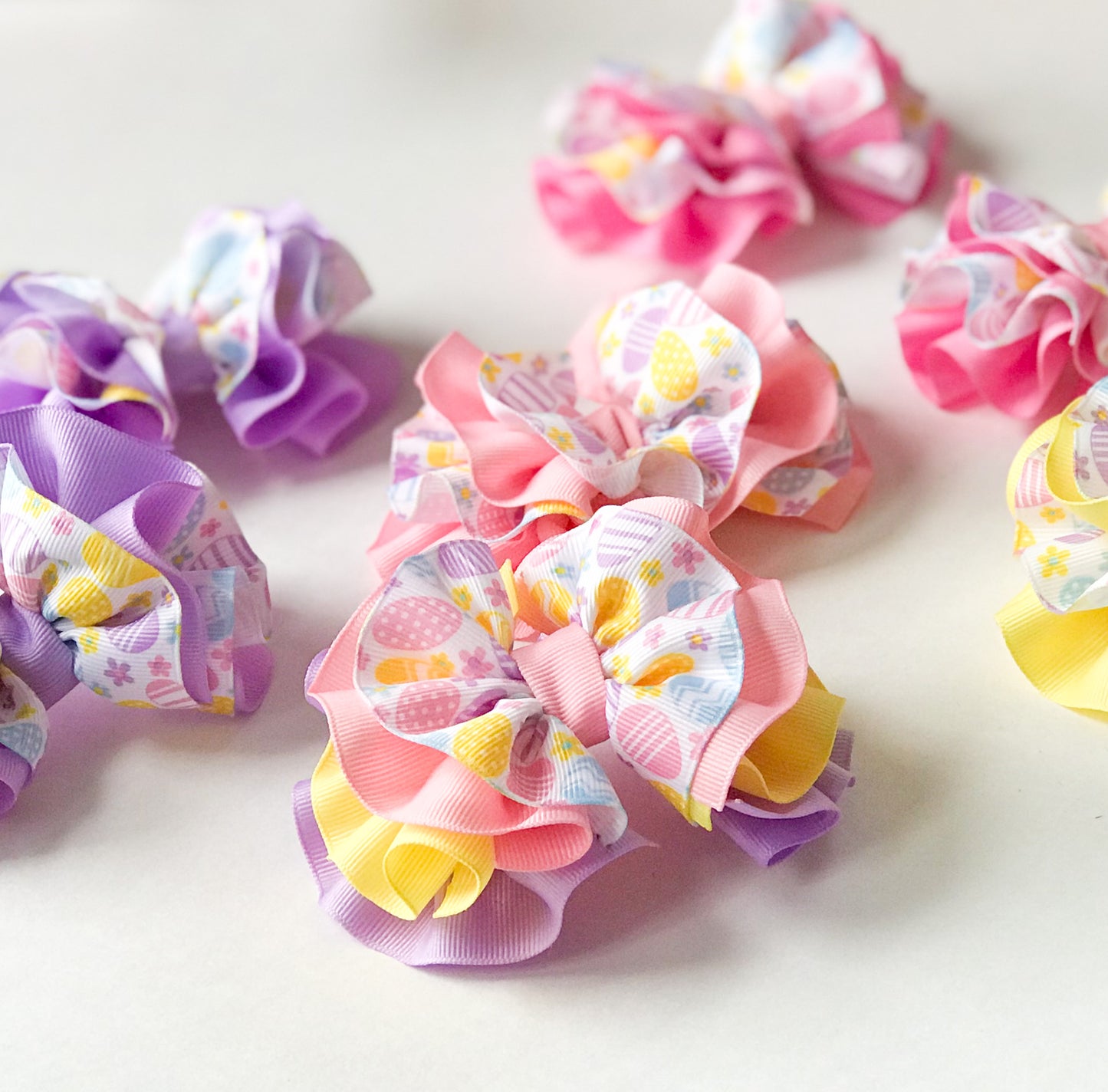 Easter Egg Wavy Hair Bow I The Enchanted Magnolia