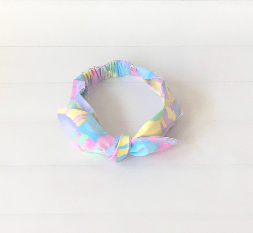 Girls Easter Egg Printed Top Knot Headband I The Enchanted Magnolia