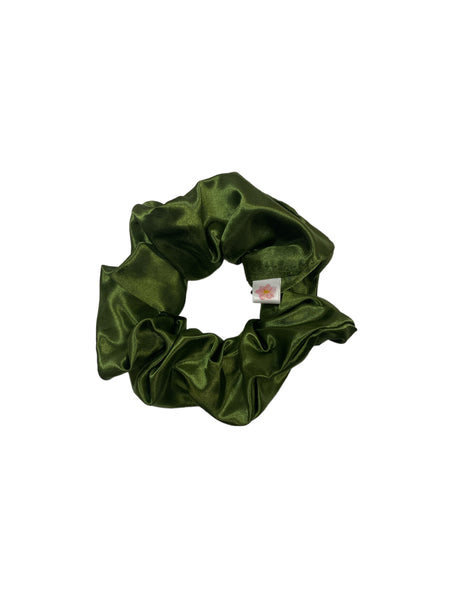 X-Large Olive Satin Hair Scrunchie I The Enchanted Magnolia