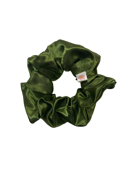 X-Large Olive Satin Hair Scrunchie I The Enchanted Magnolia