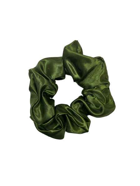 X-Large Olive Satin Hair Scrunchie I The Enchanted Magnolia