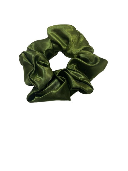 X-Large Olive Satin Hair Scrunchie I The Enchanted Magnolia