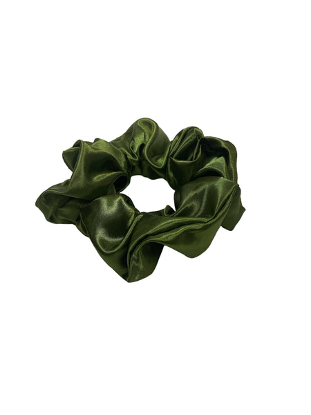 X-Large Olive Satin Hair Scrunchie I The Enchanted Magnolia