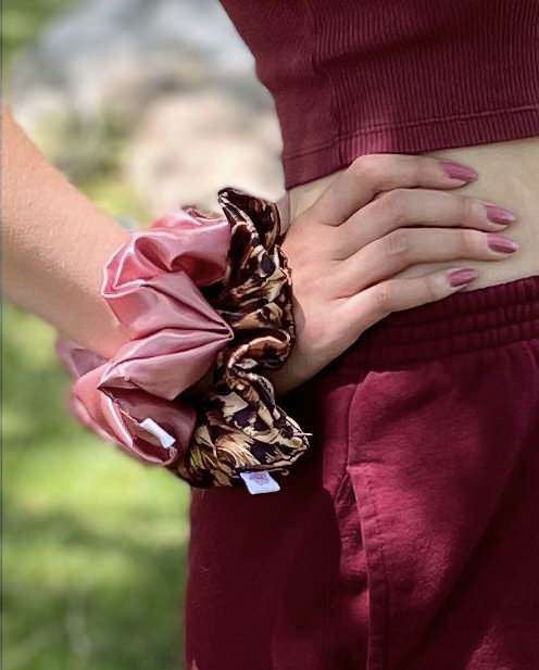 X-Large  Dusty Rose Satin Hair Scrunchie I The Enchanted Magnolia