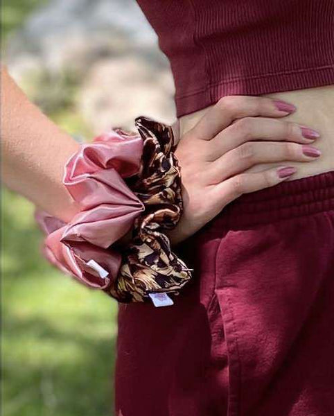 X-Large  Dusty Rose Satin Hair Scrunchie I The Enchanted Magnolia