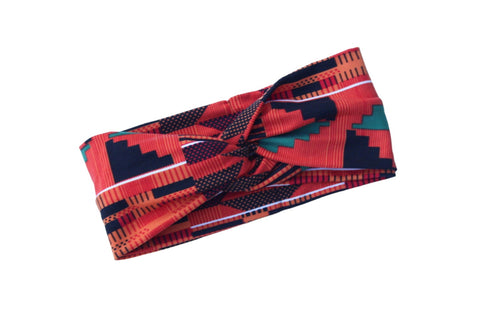 African Kente Print Twist Knot Headband 3-2