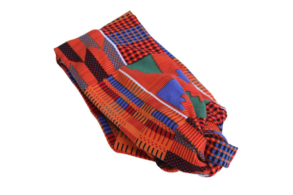 African Kente Print Twist Knot Headband 3-4