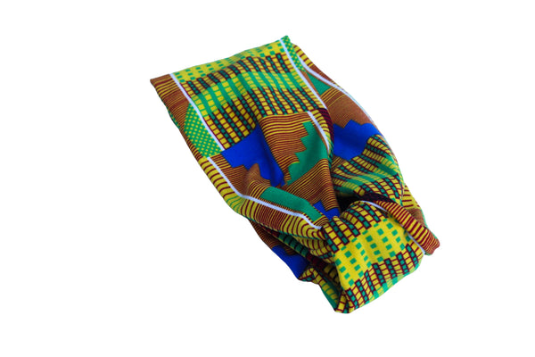 African Kente Print Twist Knot Headband 3-1