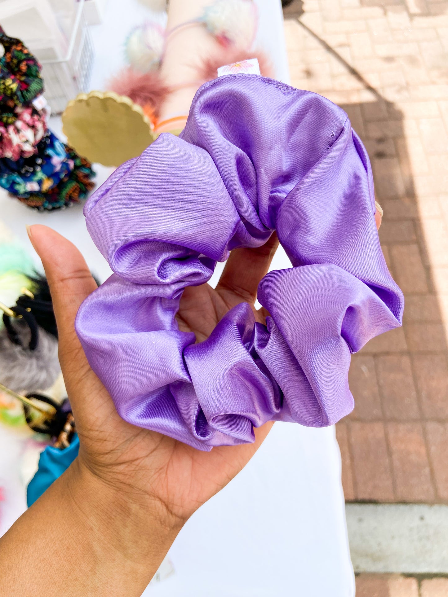 X-Large Lavender Satin Hair Scrunchie - The Enchanted Magnolia
