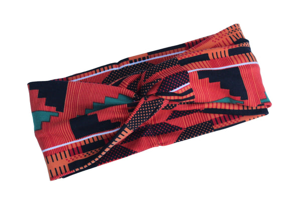 African Kente Print Twist Knot Headband 3-2