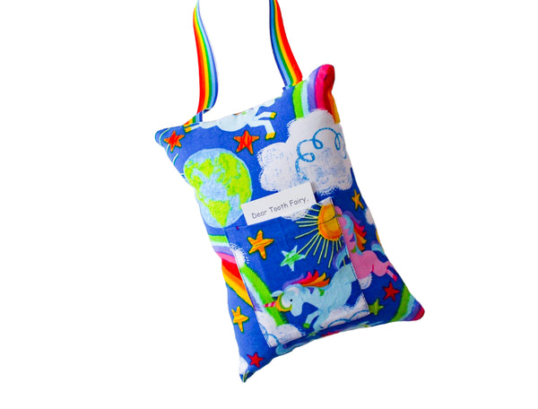 Rainbow Print Tooth Fairy Pillow and Money Holder  I The Enchanted Magnolia