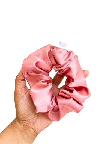 X-Large Satin Hair Scrunchie - Dusty Rose - The Enchanted Magnolia