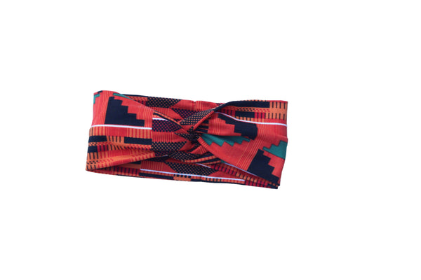 African Kente Print Twist Knot Headband 3-2