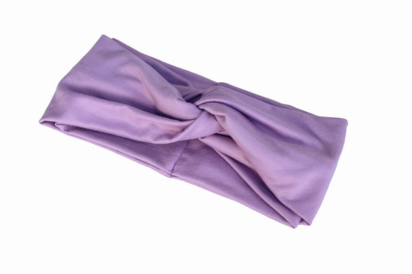 Lavender Twisted Turban Headband by The Enchanted Magnolia on a white background Image 4